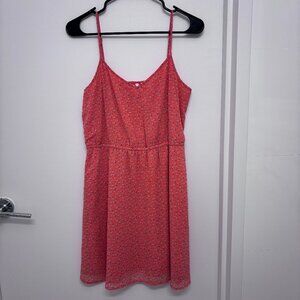 Frenchi Coral Floral Print Sleeveless Fit and Flare Mini Dress Size M